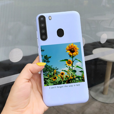 Красиви цветя за калъф за Samsung Galaxy A21 Sm-A215U Меки силиконови сладки модни калъфи за телефони за Samsung A21 Galaxy A 21 броня