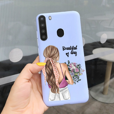 Красиви цветя за калъф за Samsung Galaxy A21 Sm-A215U Меки силиконови сладки модни калъфи за телефони за Samsung A21 Galaxy A 21 броня