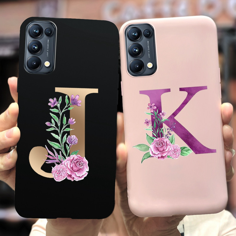 Για Oppo Find X3 Lite Θήκη CPH2145 Cute Letters Μαλακό κάλυμμα τηλεφώνου από σιλικόνη για Oppo Find X 3 Lite X3Lite Θήκες Fundas Bumper