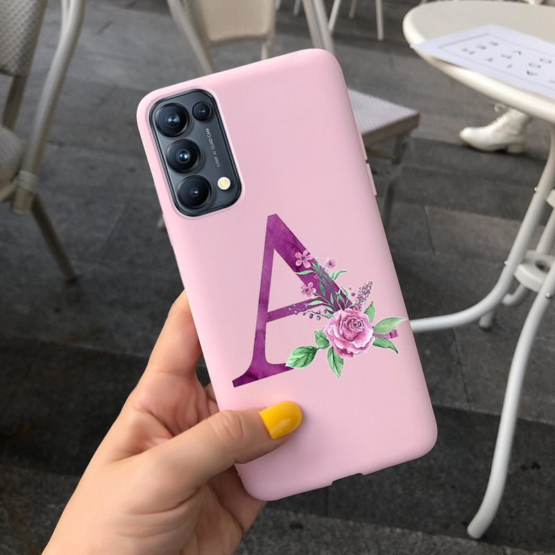 Για Oppo Find X3 Lite Θήκη CPH2145 Cute Letters Μαλακό κάλυμμα τηλεφώνου από σιλικόνη για Oppo Find X 3 Lite X3Lite Θήκες Fundas Bumper