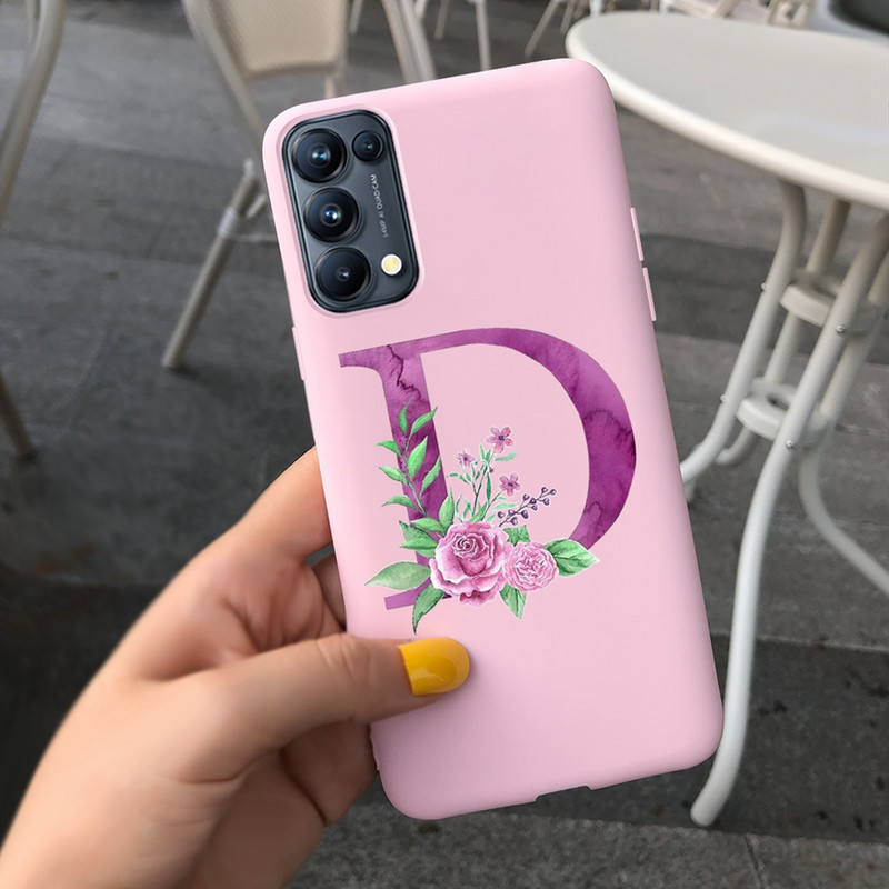 Για Oppo Find X3 Lite Θήκη CPH2145 Cute Letters Μαλακό κάλυμμα τηλεφώνου από σιλικόνη για Oppo Find X 3 Lite X3Lite Θήκες Fundas Bumper