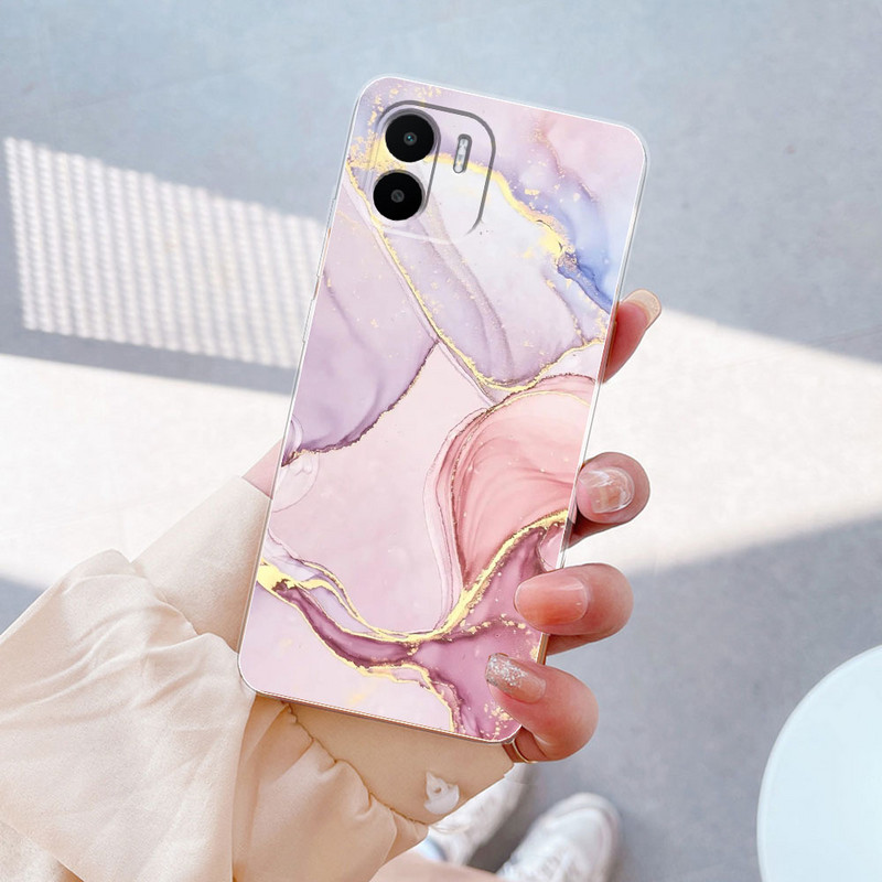 Za Xiaomi Redmi A1 Case Nova modna maska za Redmi A1 Plus 2022 Mramorna meka prozirna silikonska maska za telefon Redmi A1 A1+ Fundas