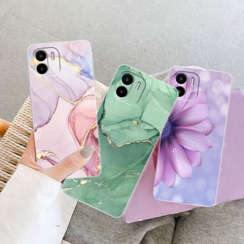 За Xiaomi Redmi A1 Case 2022 Цветно боядисано покритие за Redmi A1 Мраморен мек прозрачен силиконов калъф за телефон RedmiA1 A 1 Fundas