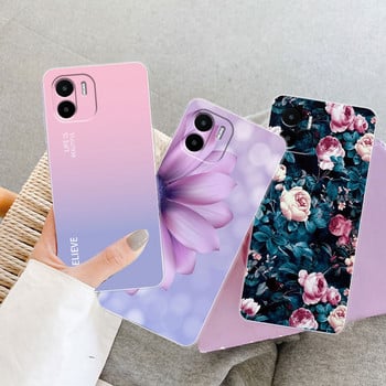 За Xiaomi Redmi A1 Case 2022 Цветно боядисано покритие за Redmi A1 Мраморен мек прозрачен силиконов калъф за телефон RedmiA1 A 1 Fundas