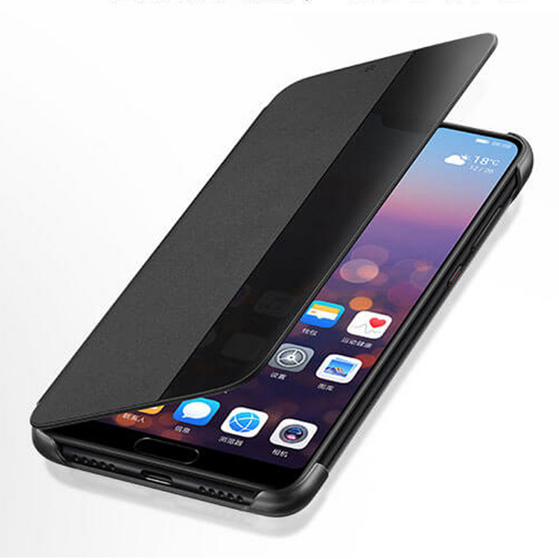 Γνήσια θήκη Smart View για Huawei P20 Pro Auto Sleep Wake Up Flip Cover Λεπτή θήκη τηλεφώνου για Huawei P20 Plus P20+ Fundas Capa