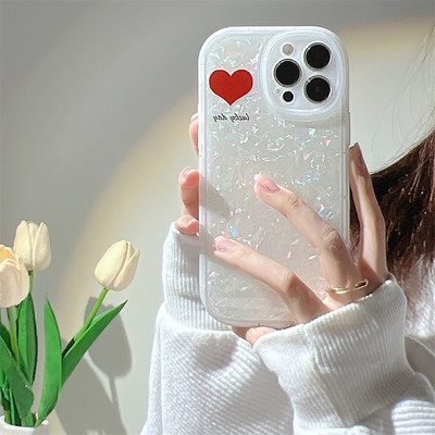 За iphone 11 12 13 Pro Max Mini Phone Case Shell Cute Peach Bear Colorful Love Pearl Hanging Chain За iphone Xr X Xs Max 7 8 P