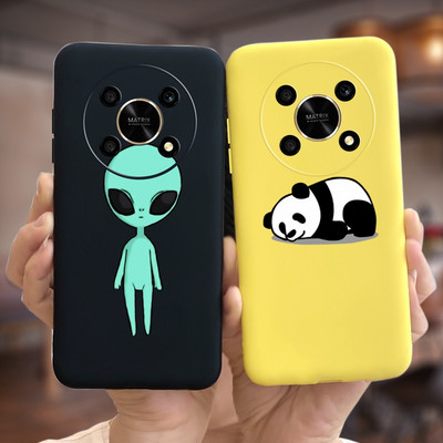 За Huawei Honor X9 5G Калъф ANY-NX1 Cute Panda Alien Cartoon Cover Мек силиконов калъф за телефон за Honor X9 X 9 HonorX9 Capa Bumper