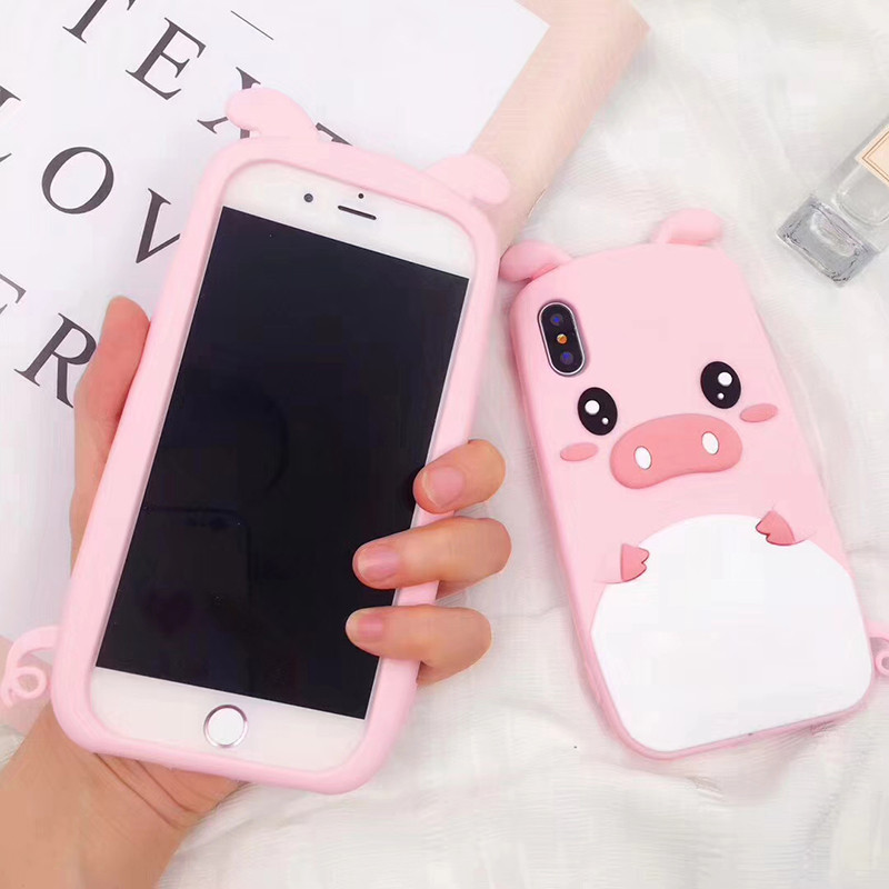 Cute Cartoon Piglet Case για iPhone 8 Plus 11 12 13 Pro Max Θήκες Υπέροχο κάλυμμα Slicone για iPhone 5 5S SE 6 6S 7 X XR XS Max
