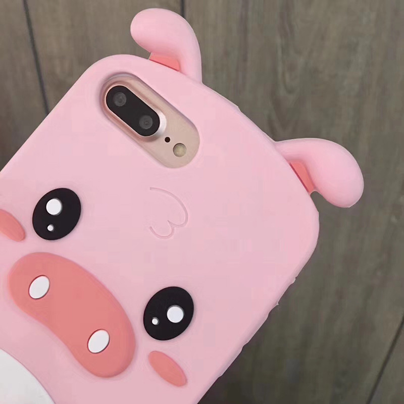 Cute Cartoon Piglet Case για iPhone 8 Plus 11 12 13 Pro Max Θήκες Υπέροχο κάλυμμα Slicone για iPhone 5 5S SE 6 6S 7 X XR XS Max