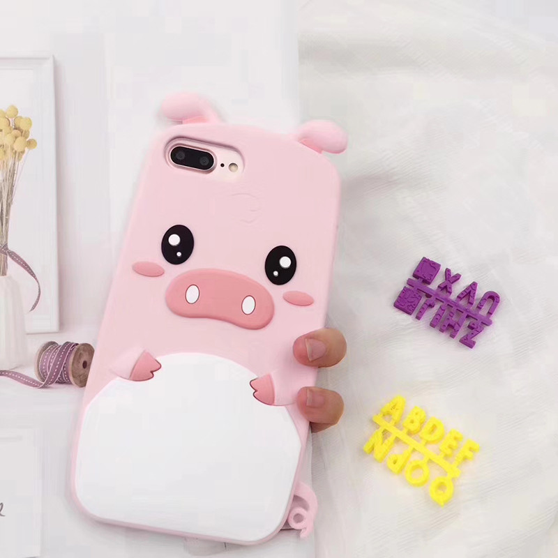 Cute Cartoon Piglet Case για iPhone 8 Plus 11 12 13 Pro Max Θήκες Υπέροχο κάλυμμα Slicone για iPhone 5 5S SE 6 6S 7 X XR XS Max