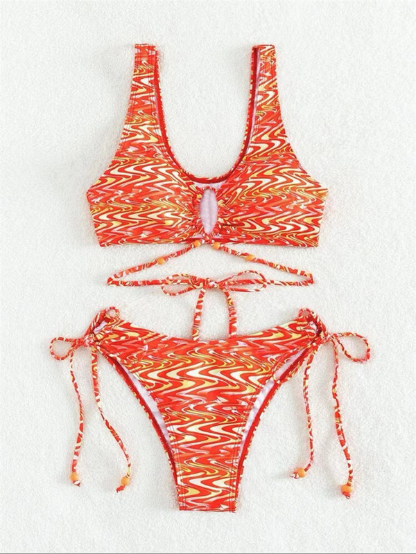 2023, seksi bikini s printom, dvodijelni niski kupaći kostim, ženski kupaći kostim, modni set kupaćih kostima za odmor na plaži