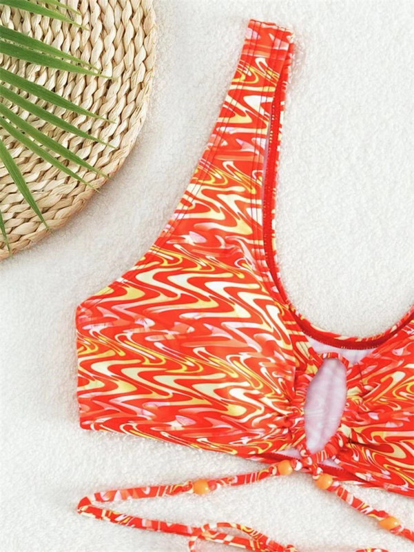 2023, seksi bikini s printom, dvodijelni niski kupaći kostim, ženski kupaći kostim, modni set kupaćih kostima za odmor na plaži