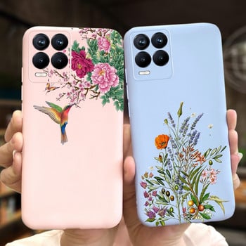 Калъф за калъф за Realme 8 за Realme 8 Pro Coque Funda Оригинален течен силикон, мек TPU броня за телефон Realme8 5G Pro 6.4\