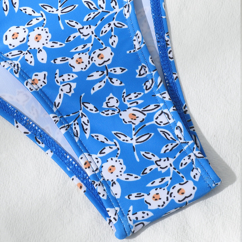 Peachtan Флорален принт цял бански костюм жени Дамски бански костюми с волани 2021 г. Реколта монокини Спортен бански костюм Боди лято