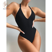 Peachtan Solid egyrészes női fürdőruha magas szabású fürdőruhák Sport fürdőruha conjunto biquinis feminino trajes de baño mujer