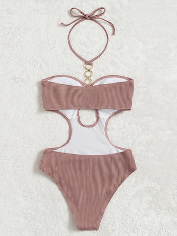 Peachtan Solid One Piece Μαγιό Γυναικεία Bandeau Μαγιό Μαγιό Conjunto Biquinis Feminino Trajes De Baño Mujer 2022