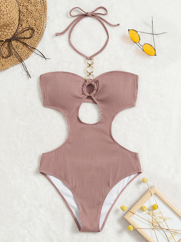 Peachtan Solid egyrészes fürdőruha női bandeau fürdőruhák fürdőruha Conjunto Biquinis Feminino Trajes De Baño Mujer 2022