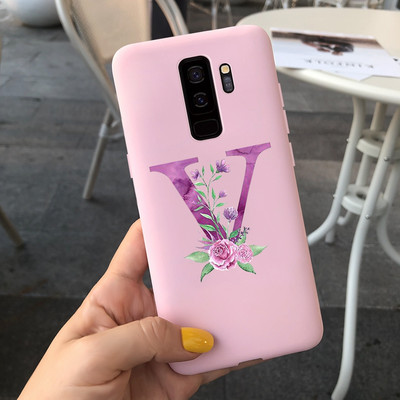 За калъф за Samsung Galaxy S9 Plus Cute Letters Cover Мек силиконов калъф за телефон за Samsung S9 S9+ Galaxy S 9 Заден капак Пълна броня