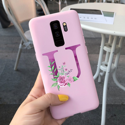 За калъф за Samsung Galaxy S9 Plus Cute Letters Cover Мек силиконов калъф за телефон за Samsung S9 S9+ Galaxy S 9 Заден капак Пълна броня