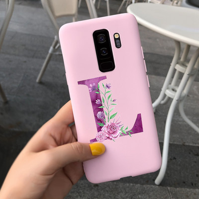 За калъф за Samsung Galaxy S9 Plus Cute Letters Cover Мек силиконов калъф за телефон за Samsung S9 S9+ Galaxy S 9 Заден капак Пълна броня