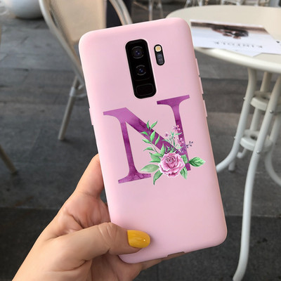 За калъф за Samsung Galaxy S9 Plus Cute Letters Cover Мек силиконов калъф за телефон за Samsung S9 S9+ Galaxy S 9 Заден капак Пълна броня