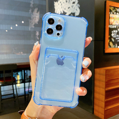 Átlátszó kártyanyílás táskatartó tok iPhone11 13 12 Pro Max X XS XR Max SE 2020 7 8 Plus átlátszó ütésálló puha pénztárcahuzathoz