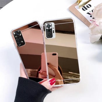 Note11 S Fashion Rose Gold Mirror Silicone Case On за Xiaomi Redmi Note 10 11 Pro 10pro 11s 10s 11pro 9 9s Заден капак Note10s