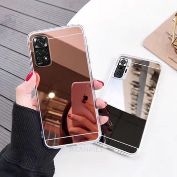 Note11 S Fashion Rose Gold Mirror Silicone Case On за Xiaomi Redmi Note 10 11 Pro 10pro 11s 10s 11pro 9 9s Заден капак Note10s