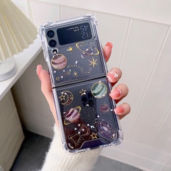 За калъф Samsung Z Flip 3 Прозрачен калъф Fantasy Star Fold Phone Case За Samsung Galaxy Z Flip 4 ZFlip3 Мек удароустойчив заден капак