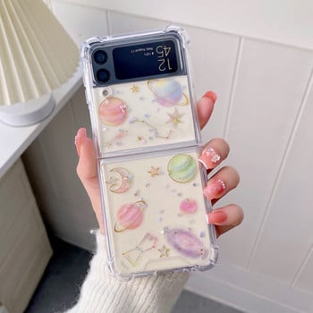 За калъф Samsung Z Flip 3 Прозрачен калъф Fantasy Star Fold Phone Case За Samsung Galaxy Z Flip 4 ZFlip3 Мек удароустойчив заден капак