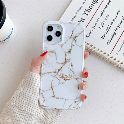 за iPhone 13 12 Mini 11 Pro Max SE 2020 XR X XS Max 8 7 Plus Калъф Мраморен силиконов четири ъгъла Удароустойчив защитен гръб