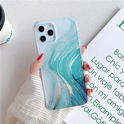 за iPhone 13 12 Mini 11 Pro Max SE 2020 XR X XS Max 8 7 Plus Калъф Мраморен силиконов четири ъгъла Удароустойчив защитен гръб