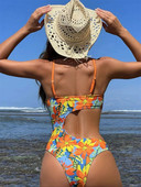 2023-as szexi virágos egyrészes fürdőruha bikini brazil női fürdőruha divat nyári tengerparti ünnepi fürdőruha