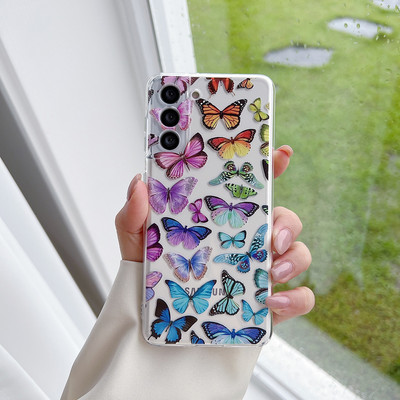 за Samsung Galaxy S22 S21 S20 Ultra Plus FE 5G A53 A73 A52S A33 A72 A13 Калъф Cute Tiger Leopard Clear Soft Full Camera Cover