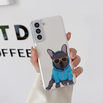 за Samsung Galaxy S22 S21 S20 Ultra Plus FE 5G A53 A73 A52S A33 A72 A13 Калъф Cute Tiger Leopard Clear Soft Full Camera Cover