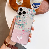 Θήκη 3D Floral για Samsung Galaxy S22 S21 Ultra Plus FE A53 5G A22 A52S Κάλυμμα με ανάγλυφο ανάγλυφο Butterfly Clear Soft Shell Fundas