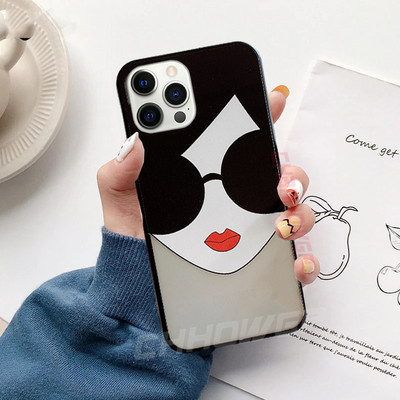 Мек TPU калъф Cartoon Girl за iPhone 12 11 Pro Max 12mini SE 2020 8 7 6s 6 Plus X XR XS Max матов прозрачен заден капак Coque