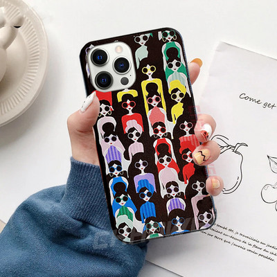 Мек TPU калъф Cartoon Girl за iPhone 12 11 Pro Max 12mini SE 2020 8 7 6s 6 Plus X XR XS Max матов прозрачен заден капак Coque