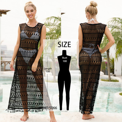 Rochie de plajă transparentă din dantelă pentru femei Piese de acoperire pentru bikini Rochie cardigan lejeră casual Kimono Costume de baie de vară acoperire