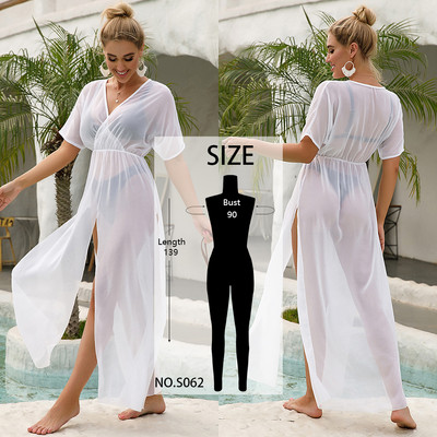 Rochie de plajă transparentă din dantelă pentru femei Piese de acoperire pentru bikini Rochie cardigan lejeră casual Kimono Costume de baie de vară acoperire