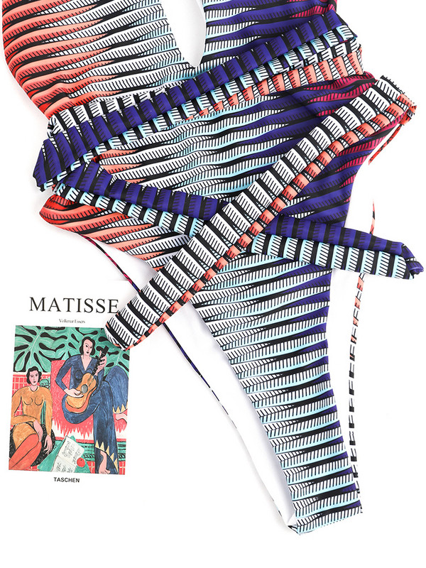 Peachtan print jednodijelni kupaći kostim Ženski kupaći kostimi s visokim izrezom Prekrižene ogrlice Conjunto Biquinis Feminino Trajes Mujer 2022.