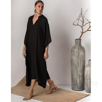 2023 Μακρύ Κόκκινο Kaftan Plus Size V-neck Maxi Φόρεμα Καλοκαιρινό Γυναικεία Ρούχα Παραλία Κάλυμμα μαγιό ρόμπα de plage sarong Q1344