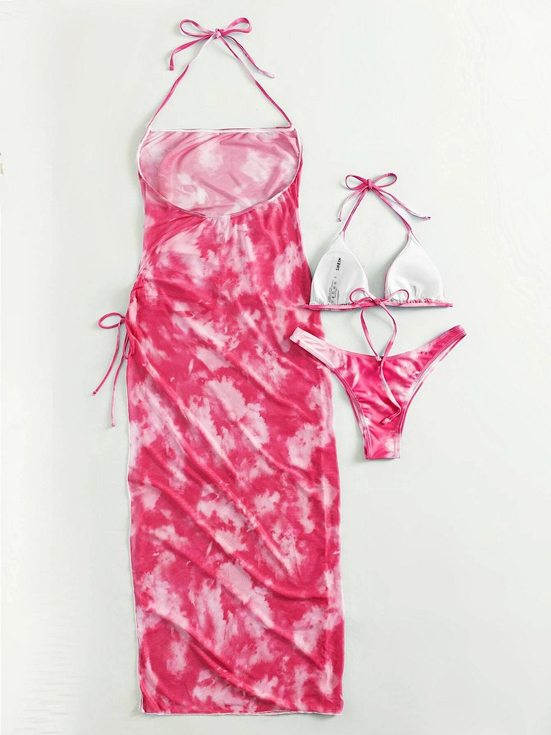 3 paketa Tie Dye Trokutasti bikini set Kupaći kostim Ženski kupaći kostim za prikrivanje Ljetni kupaći kostim Bikini za plažu