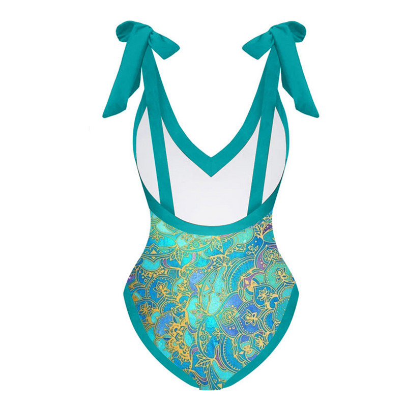 Дамски ретро бански костюм от една част и пола Deep V Ретро празнична плажна рокля Дизайнерски бански костюм Лятно облекло за сърф