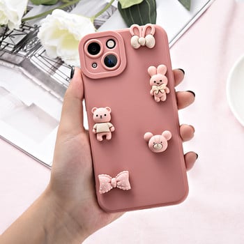 Θήκη λουλουδιών 3D Cute Bear για Xiaomi Mi13 Mi 13 12t 12 Pro Mi11 Mi12 Lite Mi 11t 10t 10 11 12s Pro ultra Case Μαλακό κάλυμμα σιλικόνης