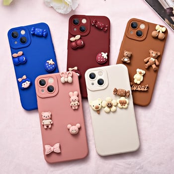 Θήκη λουλουδιών 3D Cute Bear για Xiaomi Mi13 Mi 13 12t 12 Pro Mi11 Mi12 Lite Mi 11t 10t 10 11 12s Pro ultra Case Μαλακό κάλυμμα σιλικόνης