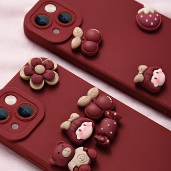 Θήκη λουλουδιών 3D Cute Bear για Xiaomi Mi13 Mi 13 12t 12 Pro Mi11 Mi12 Lite Mi 11t 10t 10 11 12s Pro ultra Case Μαλακό κάλυμμα σιλικόνης