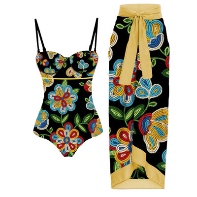 Γυναικείο ρετρό μαγιό Holiday beachwear με εμπριμέ σχεδιαστή μαγιό beachwear καλοκαιρινά ρούχα για σερφ