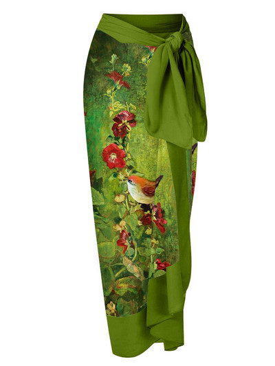 Γυναικεία ρούχα παραλίας Retro Deep-v Γυναικεία Μόδα Floral Ελαιογραφία Σετ μπικίνι One Piece Καλοκαιρινό εξώπλατο σέρφινγκ