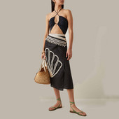 Σέξι μονόχρωμο μαγιό και φούστα με κορδόνια με κορδόνια καλοκαιρινό μπικίνι, γυναικείο μαγιό, ρούχα παραλίας